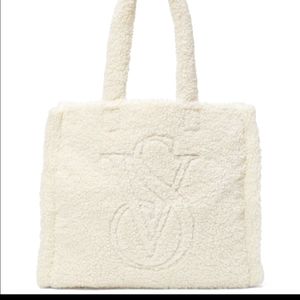 Victoria's Secret NWT Ivory Sherpa Tote Bag VS
